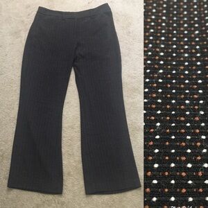 Lane Bryant Straight Leg Pants Tweed Woven Dot Pattern Pockets Stretch Career 14